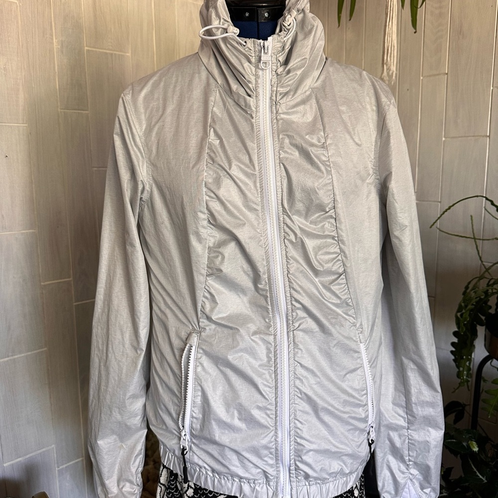 Bench Silver Windbreaker Jacket with High Collar